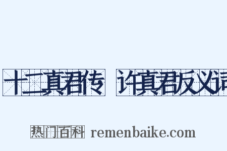 十二真君传·许真君反义词是什么意思的图片